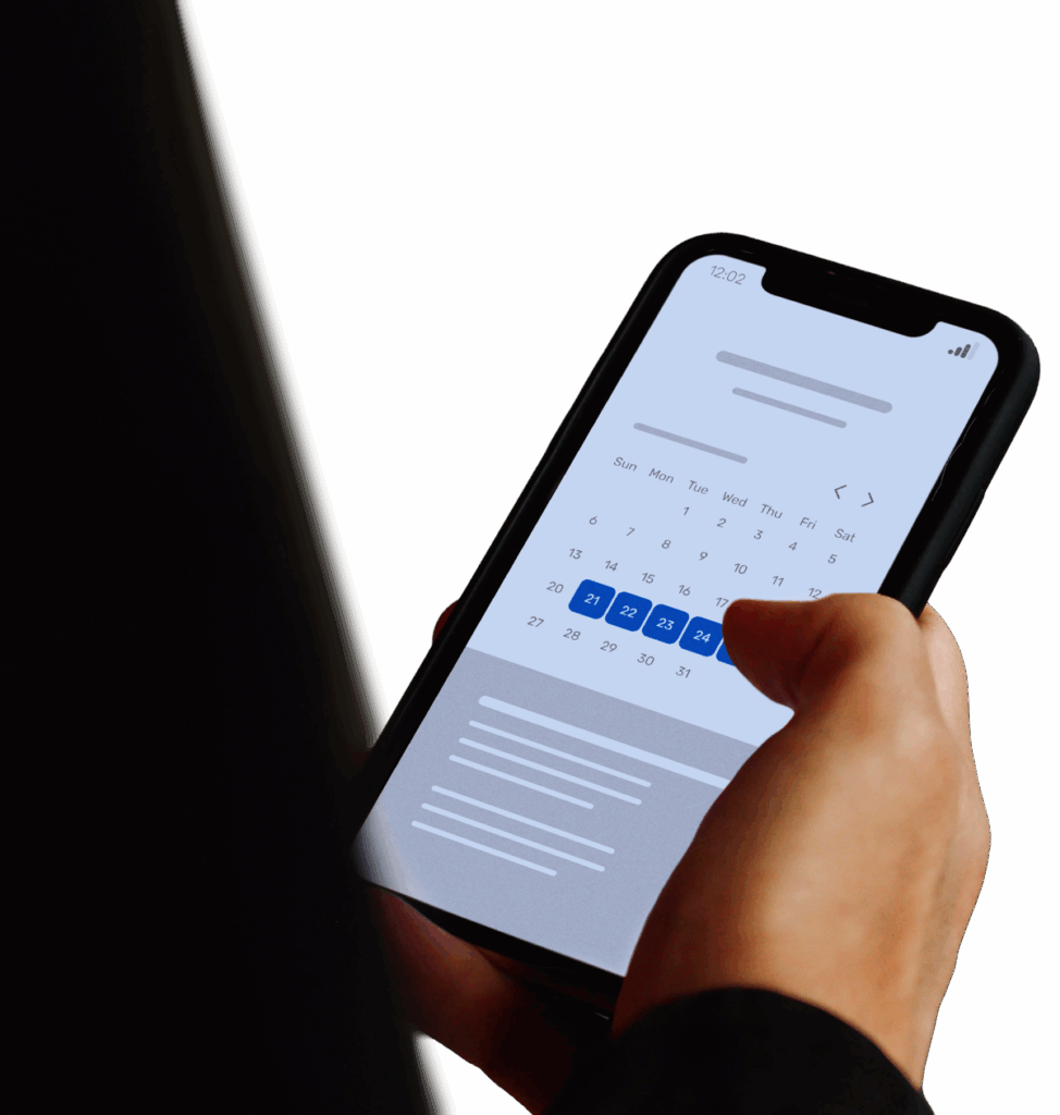 Hand holding phone graphic